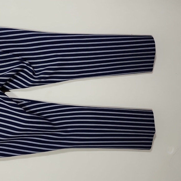 Hugo Boss Tebella Navy Striped Blue Crop Pants Size 10 - Picture 6 of 10